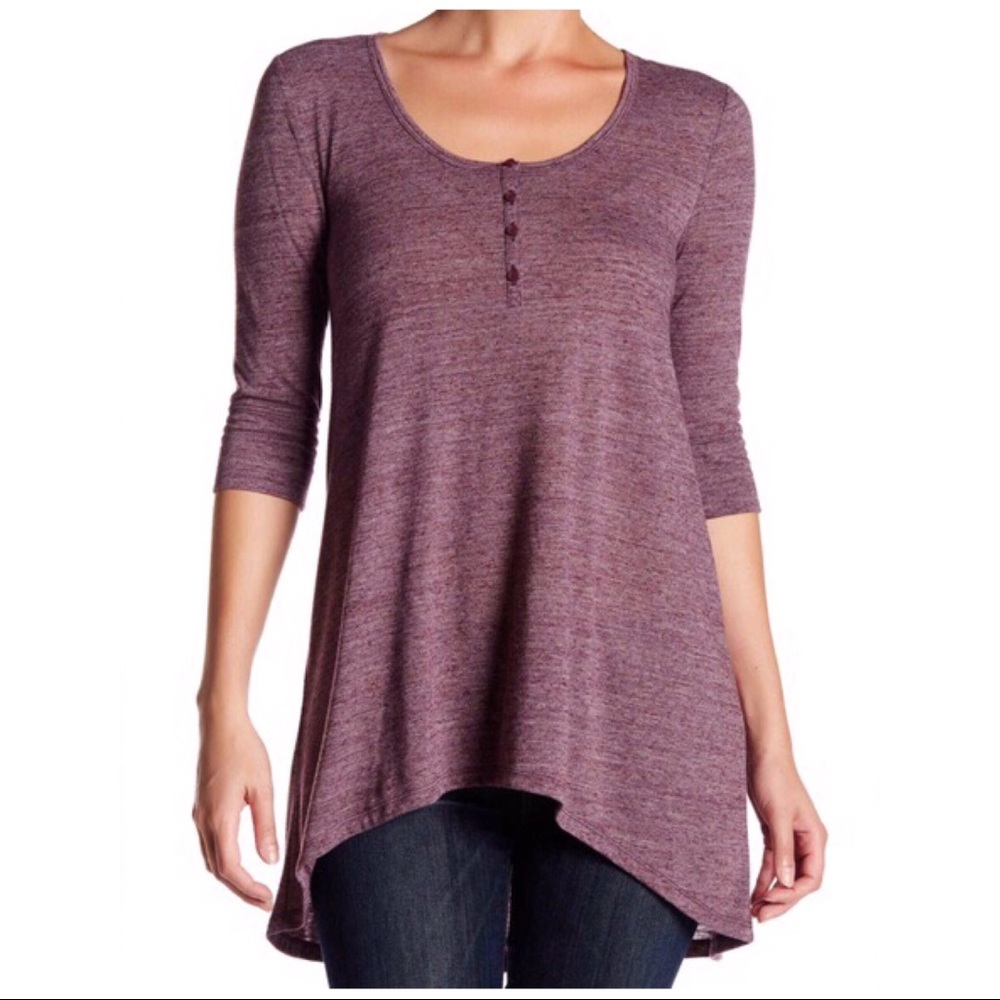 ABOUND PURPLE HENLEY TUNIC